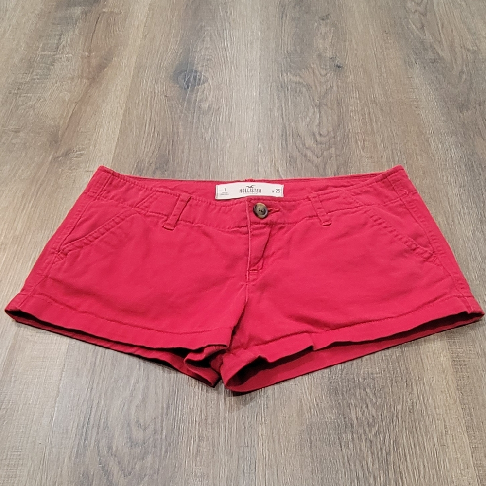 HOLLISTER Vintage Y2K Short Shorts, Red, Size 1, W 25